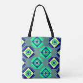 Tote Bag Formes tribales bleues (Dos)