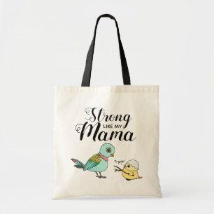 Tote Bag Forte Comme Ma Maman   Mère drôle & Bébé Oiseaux