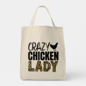 Tote Bag Fou Chicken Lady Fun Farmers Market (Dos)