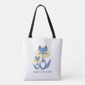 Tote Bag Fou comme un renard, Blue Fox Burlap (Dos)