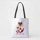 Tote Bag Fou comme un renard, Red Fox Burlap (Devant)