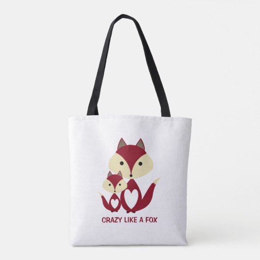 Tote Bag Fou comme un renard, Red Fox Burlap (Dos)