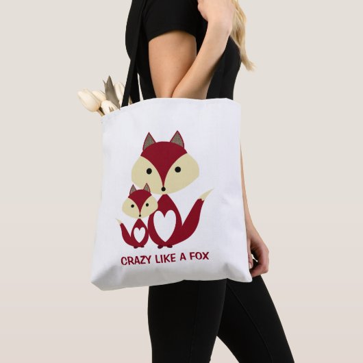 Tote Bag Fou comme un renard, Red Fox Burlap (De près)