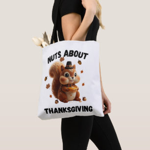 Tote Bag Fou de tarte – Écureuil en fil mignon pour Thanksg