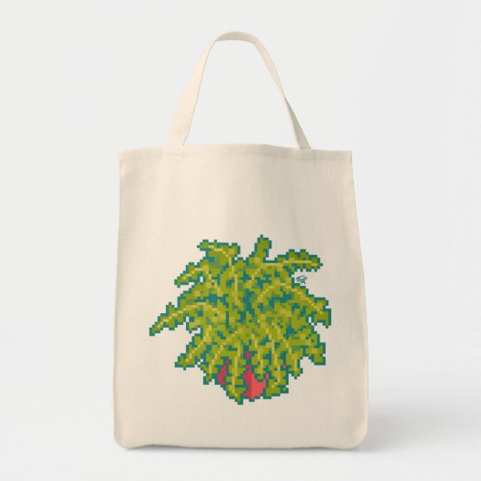 Tote Bag Fougère Pixelart, Pixel Art (Devant)