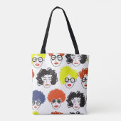 Tote Bag Foule de gens drôles, arrière - plan sans couture (Dos)