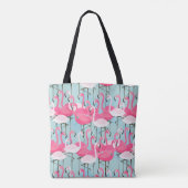 Tote Bag Foule rose et blanche des Flamants roses (Dos)
