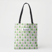Tote Bag Four Leave Clovers et Rainbows Motif (Devant)