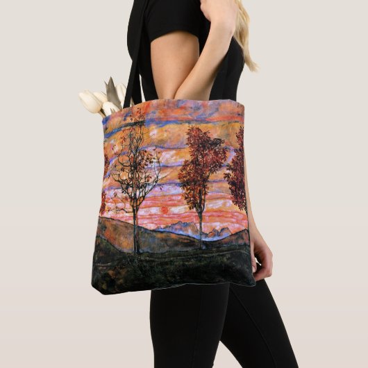 Tote Bag Four Trees, art d'Egon Schiele, (De près)