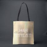 Tote Bag Fournitures de luxe Gold Foil Hair Styliste<br><div class="desc">Sac de beauté Gold Foil Hair Styliste pour ciseaux,  shampooing ou autres fournitures de salon. Le nom et la profession du contact commercial peuvent être changés pour être utilisés pour n'importe quel type d'entreprise. Veuillez contacter le concepteur pour obtenir d'autres articles correspondants.</div>