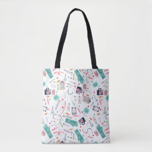 Tote Bag Fournitures Médicales en aquarelle