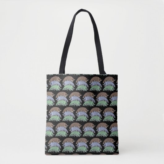 Tote Bag Fourre-tout - 3 pilules (noir motif) (Devant)