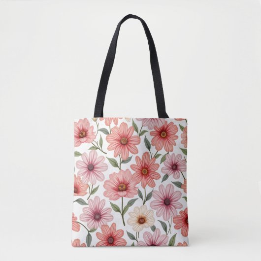 Tote Bag Fourre-tout à fleurs (Devant)