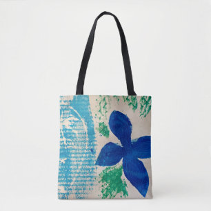 Tote Bag Fourre-tout à fleurs bleues
