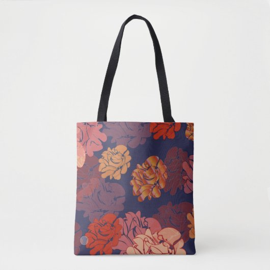 Tote Bag fourre-tout à fleurs roses (Devant)