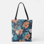 Tote Bag Fourre-tout à motif imprimé floral avec initiales  (Dos)