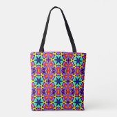 Tote Bag Fourre-tout à motifs jaune et rouge (Dos)