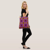 Tote Bag Fourre-tout à motifs violet et jaune (Sur le modèle)