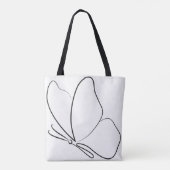 Tote Bag Fourre-tout à papillon minimaliste (Dos)