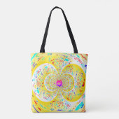 Tote Bag Fourre-tout à spirale funky jaune (Dos)
