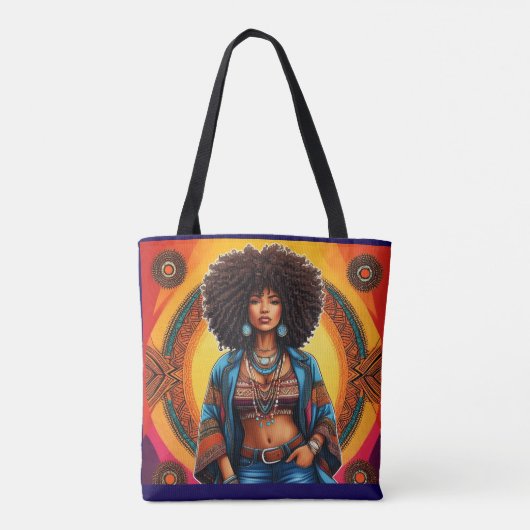 Tote Bag Fourre-tout autochtone afro (Dos)
