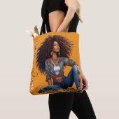 Tote Bag Fourre-tout autochtone afro (De près)