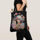 Tote Bag Fourre-tout aux champignons floraux (De près)