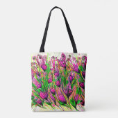 Tote Bag Fourre-tout aux fleurs roses (Dos)