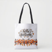 Tote Bag Fourre-tout avec "Hello Autumn" copie et citrouill (Devant)