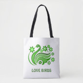 Tote Bag Fourre-tout avec l'oiseau créatif avec la fleur (Devant)