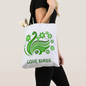 Tote Bag Fourre-tout avec l'oiseau créatif avec la fleur (De près)