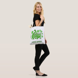 Tote Bag Fourre-tout avec l'oiseau créatif avec la fleur