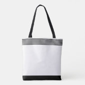 Tote Bag Fourre-tout blanche noire rayée (Dos)