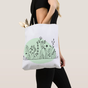 Tote Bag Fourre-tout botanique minimaliste moderne et tenda