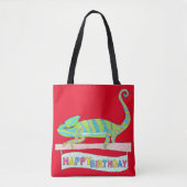 Tote Bag Fourre-tout - Chameleon d'anniversaire (rouge) (Devant)