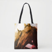 Tote Bag Fourre-tout - cheval rouge (Devant)