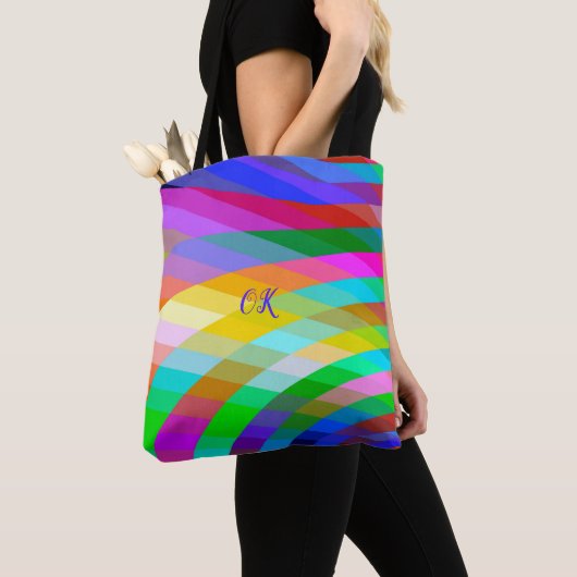 Tote Bag Fourre-tout Classique Avec Bright Bold MultiColor (De près)