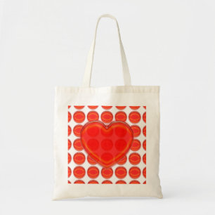 Tote Bag Fourre-tout - Coeur aux points rouges
