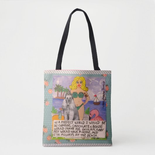 Tote Bag Fourre-tout-dans un monde parfait chaque chien (Devant)