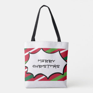 Tote Bag Fourre-tout de bande rouge et verte