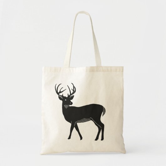 Tote Bag Fourre-tout de cerfs noirs et blancs (Devant)