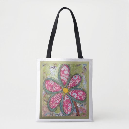 Tote Bag Fourre-tout de fleurs surdimensionnées (Devant)