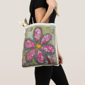 Tote Bag Fourre-tout de fleurs surdimensionnées (De près)