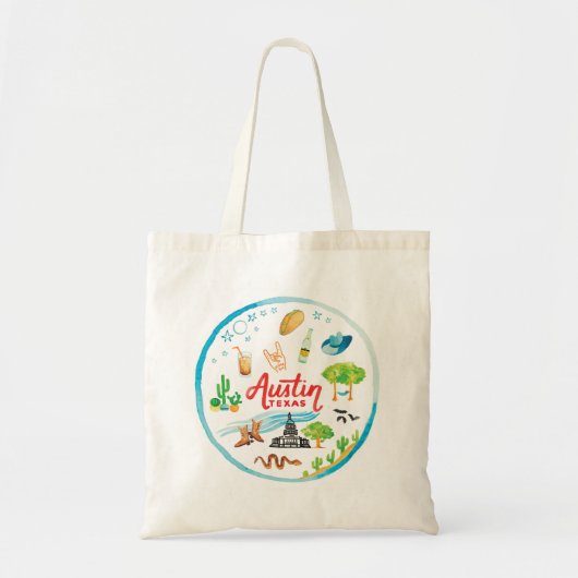 Tote Bag Fourre-tout de la carte d'Austin Texas (Devant)