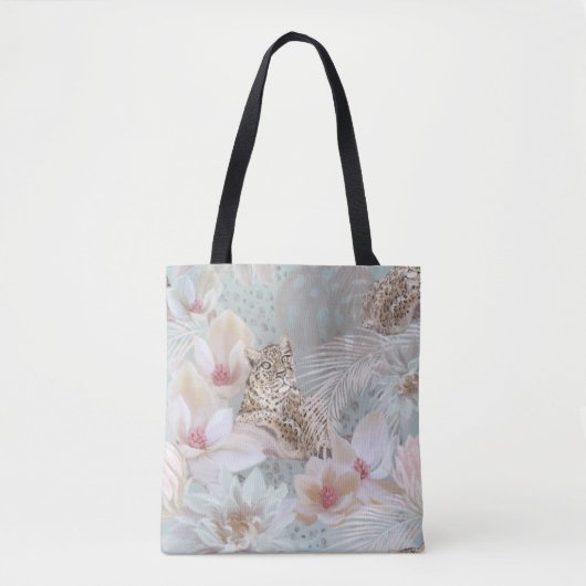 Tote Bag Fourre-tout de la mode léopard floral (Devant)