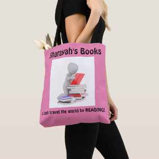 Tote Bag Fourre-tout de livre avec nom personnalisé