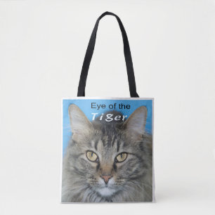 Tote Bag Fourre-tout de l'oeil du chat avec les deux côté