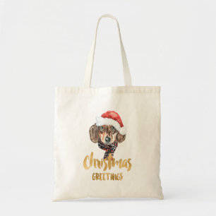 Tote Bag Fourre-tout de Noël de Dachshund
