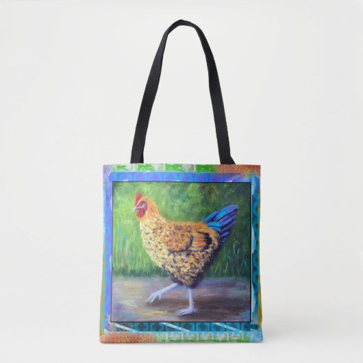 Tote Bag Fourre-tout de poulet coloré (Devant)