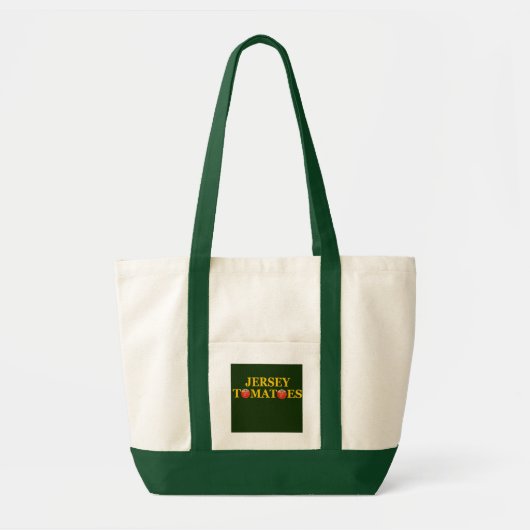 Tote Bag Fourre-tout de tomates vert classique et blanc du (Devant)
